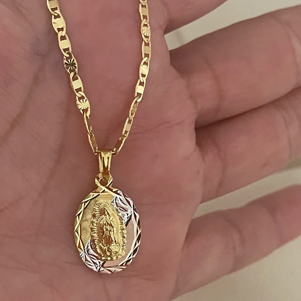 14k Gold Filled Virgen Guadalupe Cadena - Picture 3 of 8